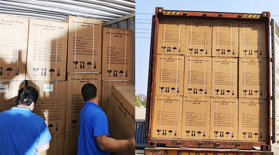 客戶Equator滾筒衣服烘干機(jī)快速裝柜完畢  蓄勢(shì)待發(fā)！